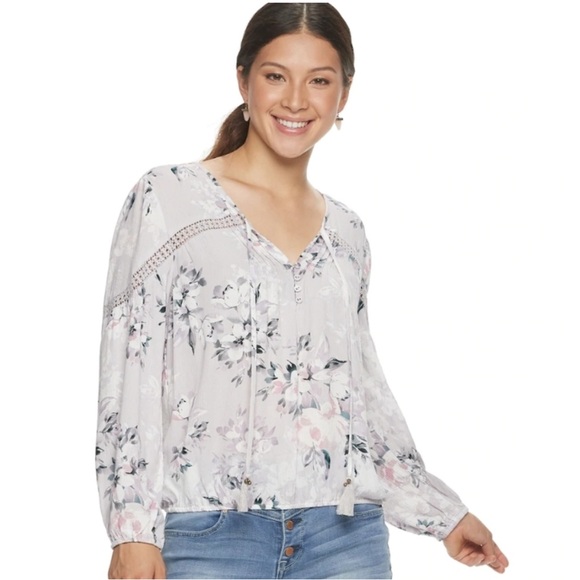 American Rag Tops - American Rag Floral Peasant Style Blouse